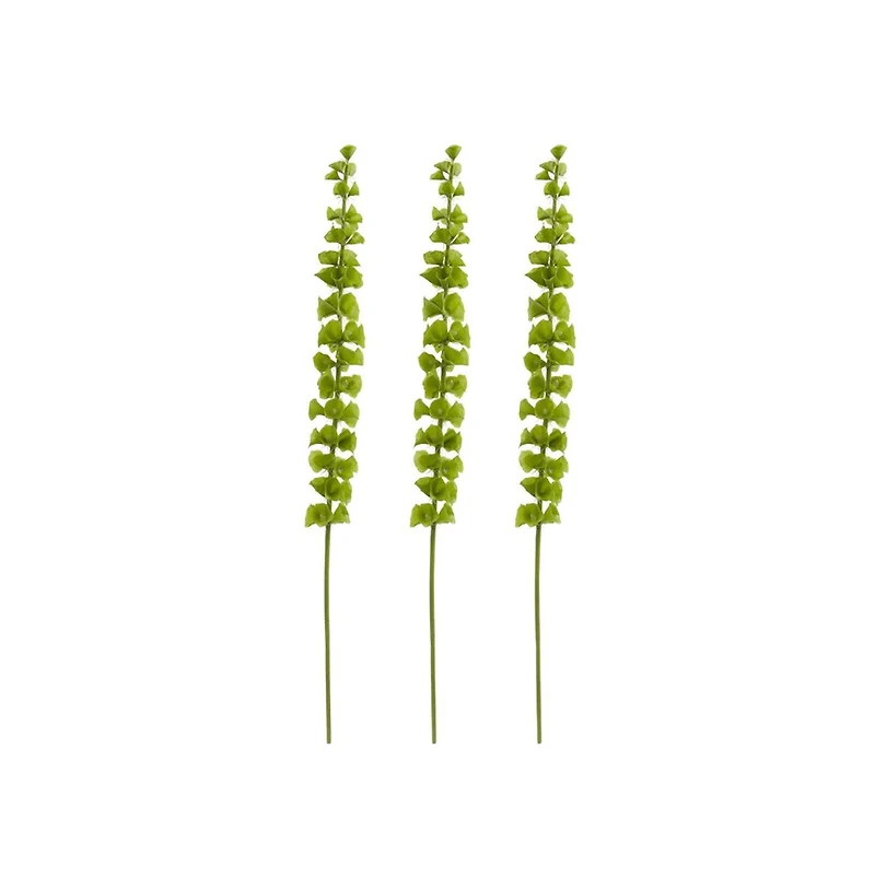 Slickblue Distinctive Bells of Ireland Artificial Flower for Unique Decor (Set of 3)