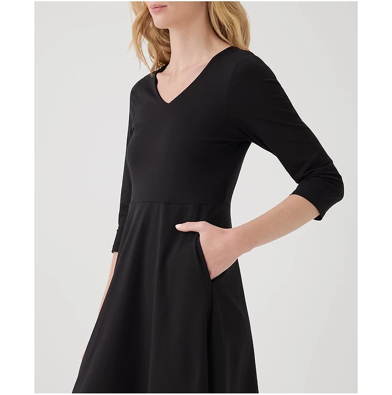 Pact Women's Organic Cotton Fit & Flare Midi Party Dress - Shorty