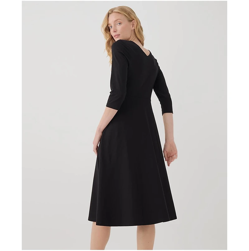 Pact Women's Organic Cotton Fit & Flare Midi Party Dress - Shorty
