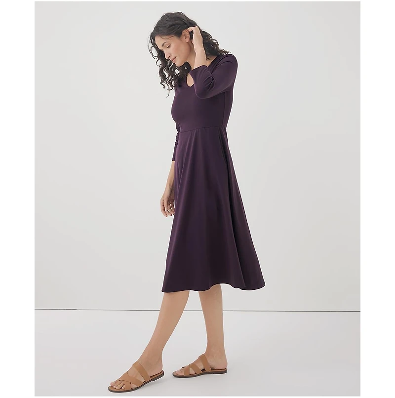 Pact Women's Organic Cotton Fit & Flare Midi Party Dress