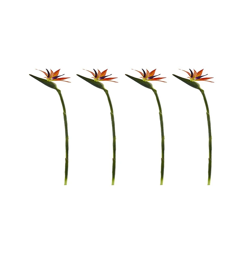 Slickblue Bird of Paradise Artificial Flower (Set of 4)