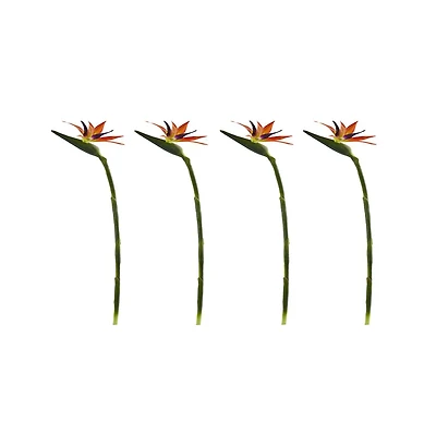 Slickblue Bird of Paradise Artificial Flower (Set of 4)