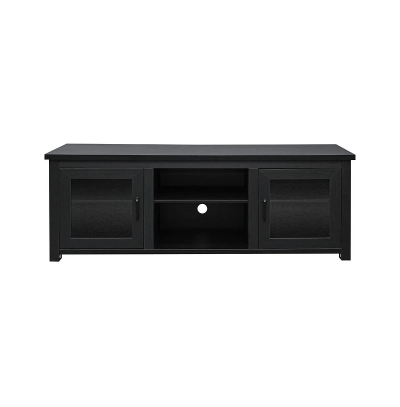Merrick Lane Galena Traditional Full Glass Door 65" Tv Stand For Up To 80" Tvs