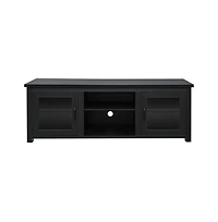 Merrick Lane Galena Traditional Full Glass Door 65" Tv Stand For Up To 80" Tvs