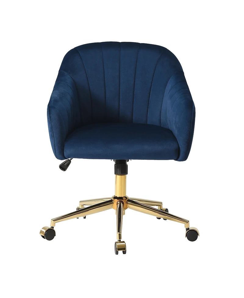 WestinTrends Upholstered Velvet Swivel Vanity Office Chair With Wheels