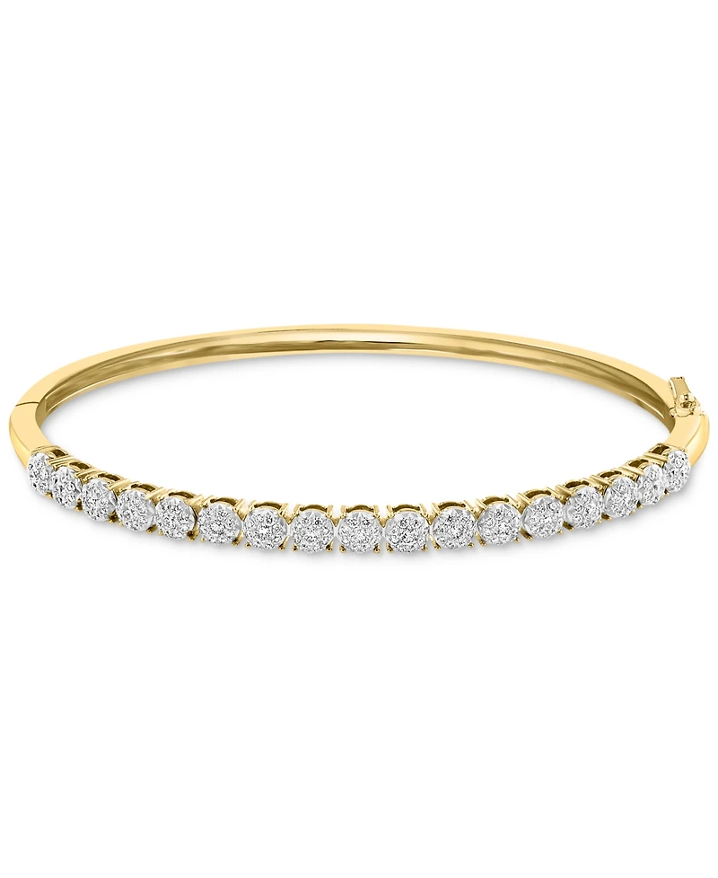Effy Diamond Multi Cluster Bangle Bracelet (7/8 ct. t.w.) in 14k Two-Tone Gold