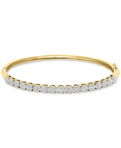 Effy Diamond Multi Cluster Bangle Bracelet (7/8 ct. t.w.) in 14k Two-Tone Gold