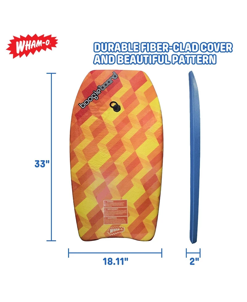 33" Fiber Clad Body Board for Beachwith Wrist Leash , Lightweight Boogie Boards with Eps Core
