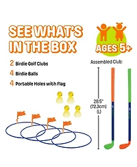 Birdie Golf Set Backyard Golf Game for Kids and Adults, Active Play Outdoor Golf Game Set for Family Fun on The Lawn