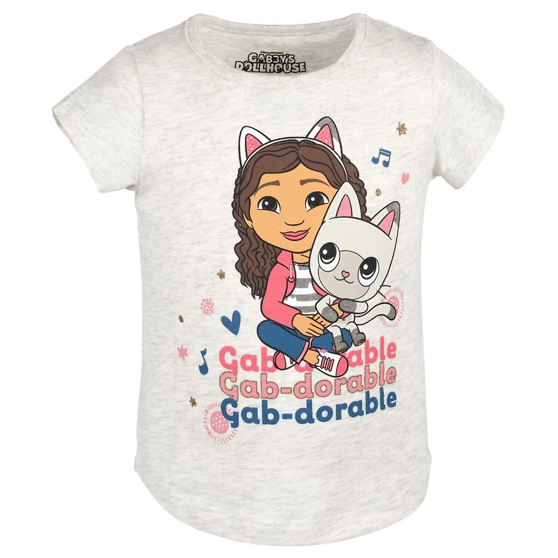 Gabby's Dollhouse Toddler Girls Dreamworks Gabbys Pandy Paws 3 Pack T-Shirts