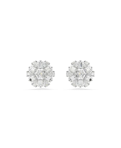 Swarovski Snowflake White Rhodium Plated Idyllia Stud Earrings