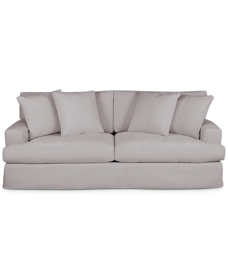 Brenalee 93" Performance Fabric Slipcover Sofa with Four Pillows