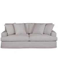 Brenalee 93" Performance Fabric Slipcover Sofa with Four Pillows