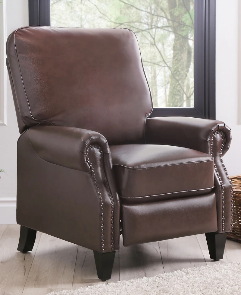 Abbyson Living 33" Pushback Polyurethane Leather Recline