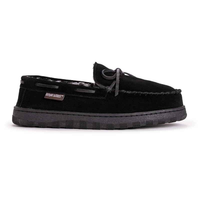 Muk Luks Men's Paul Printed Berber Suede Moccasin Slippers