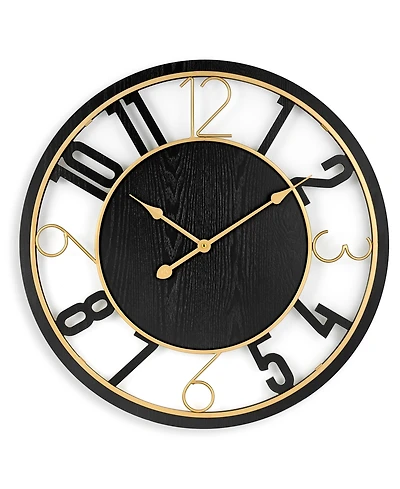 Sorbus 24" Modern Wooden Wall Clock - Sleek Design, Analog Display