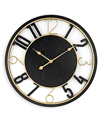 Sorbus 24" Modern Wooden Wall Clock - Sleek Design, Analog Display