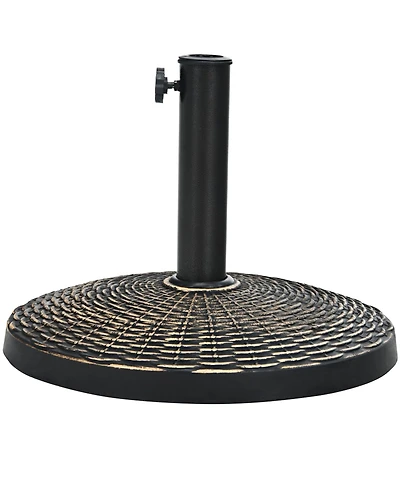 Vebreda 22Lbs Patio Resin Umbrella Base with Wicker Style for Outdoor Use