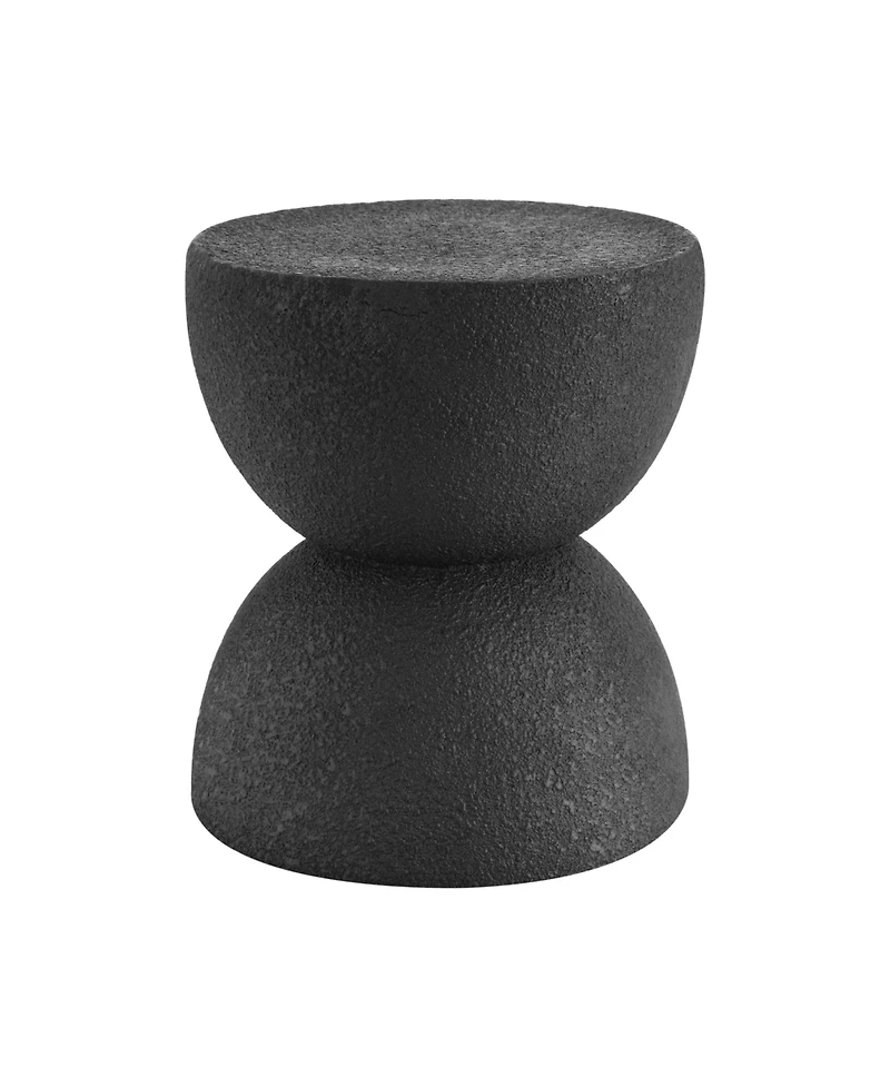 Jonathan Y Greta 18" Mid-Century Modern Drum Indoor/Outdoor Accent Table, White Frosted