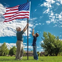 Yescom Bravery 20 Ft Aluminum Sectional Flagpole with 3x5 Ft Us Flag Gold Ball Outdoor
