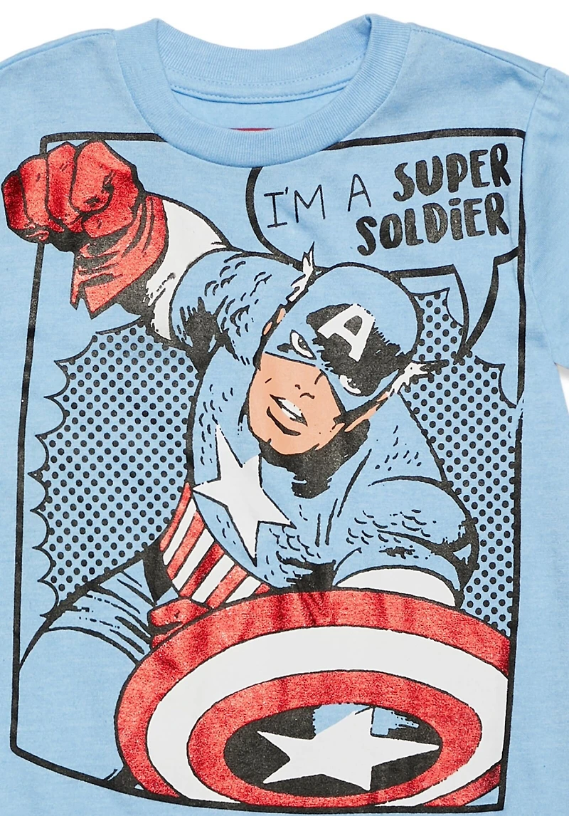 Avengers Toddler Boys Marvel Captain America Black Panther Iron Man Short Sleeve Graphic T-Shirt