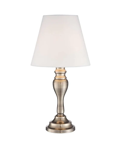 Regency Hill Thom Traditional Desk Lamp 19 1/4" High Brass Candlestick Touch On Off White Bell Shade for Bedroom Living Room Bedside Nightstand O