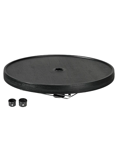 Outsunny 23.5" Umbrella Table Tray with Wine Glass Holder and Towel Rack