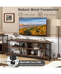 Corner Tv Stand for Tvs up to 65" TV Console Table with Ac Outlets&Usb A Ports