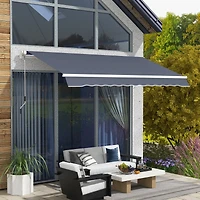 Outsunny 12' x 8' Retractable Awning, Patio Awning Sun Shade Shelter,