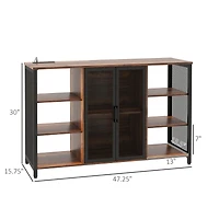 Homcom Led Wine Cabinet with Charging Station Glass Holders,