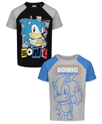 Sega Boys Sonic the Hedgehog 2 Pack T-Shirts to