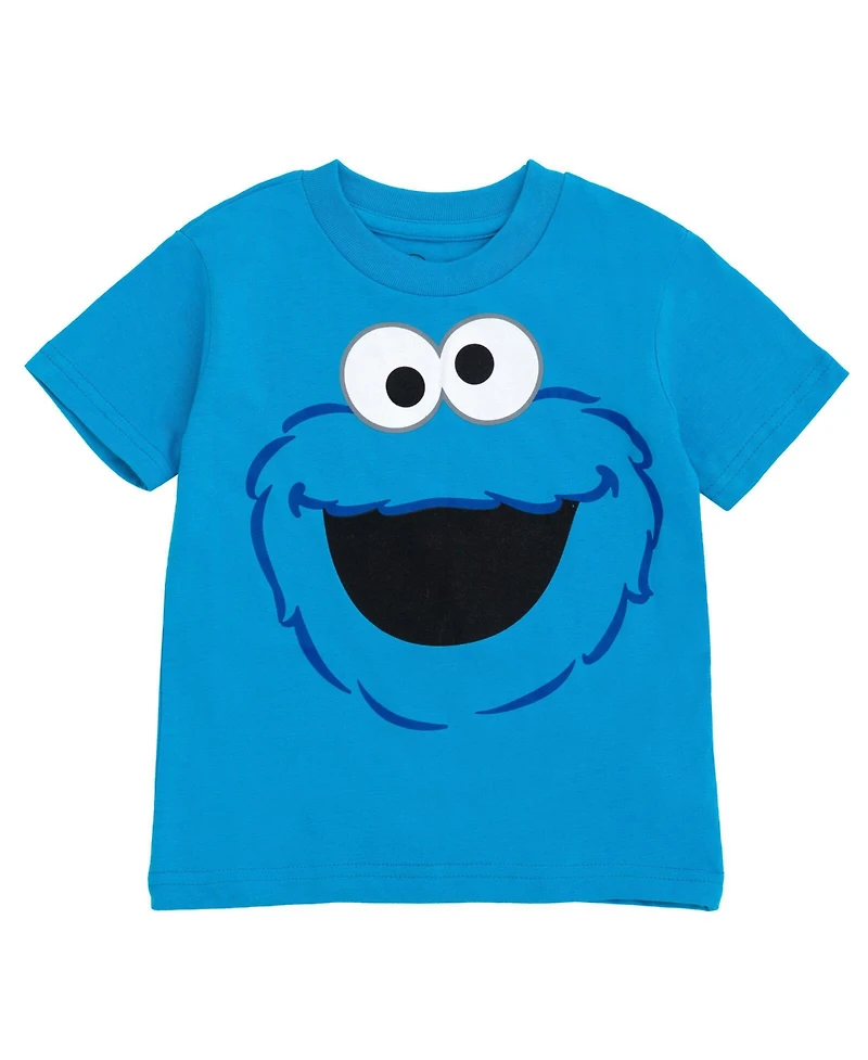 Sesame Street Toddler Boys Bert Ernie Elmo Cookie Bird Oscar the Grouch Graphic T-Shirts to