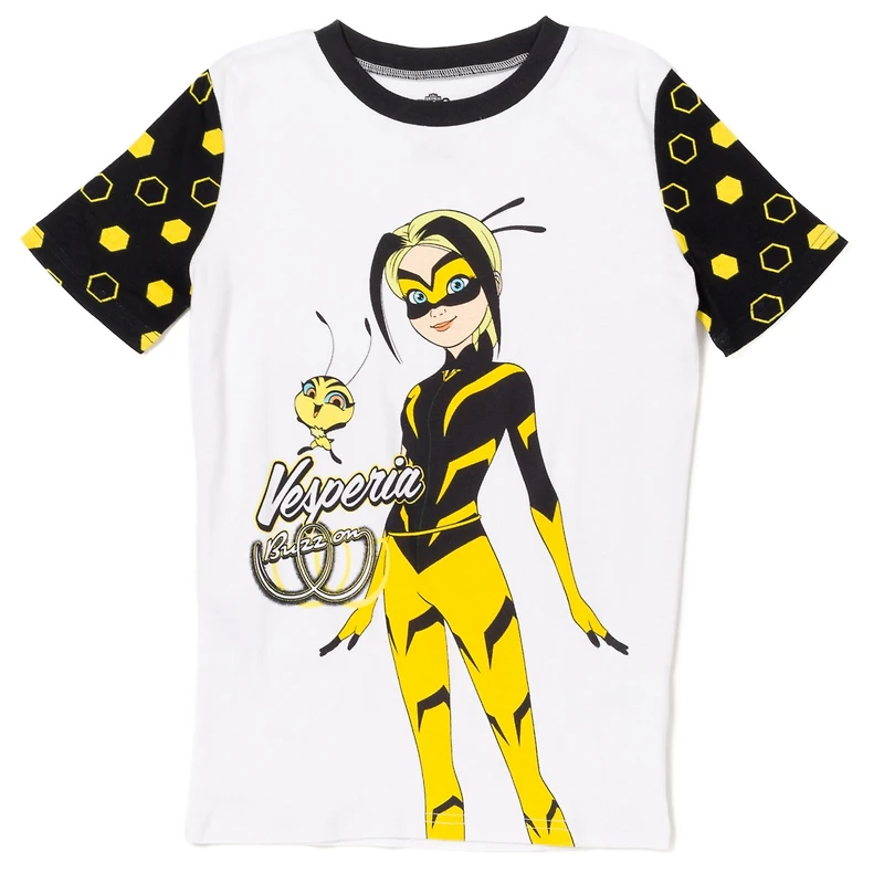 Miraculous Girls Pajama Shirt and Shorts Sleep Set