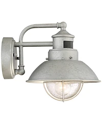 John Timberland Oberlin Rustic Industrial Farmhouse Outdoor Barn Light Fixture Galvanized Dusk to Dawn Motion Sensor 9" Clear Seedy Glass for Ext