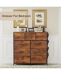 Skonyon 10 Drawers Dresser for Bedroom, Fabric Storage Organizer Unit for Living Room, Closet Srorage