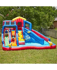 Banzai Hydro Blast Inflatable Play Water Park with Slides and Water Cannons