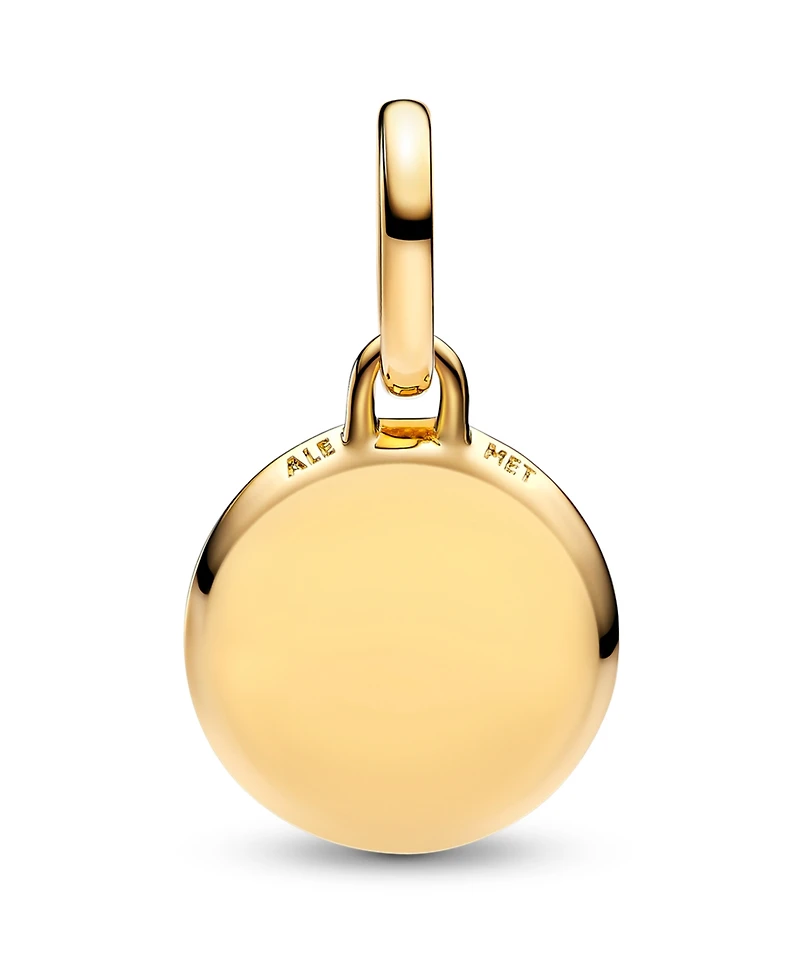 Pandora 14K Gold-Plated Green Engravable Mini Medallion Charm