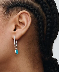 Pandora Sterling Silver Turquoise-colored Engravable Mini Medallion Charm
