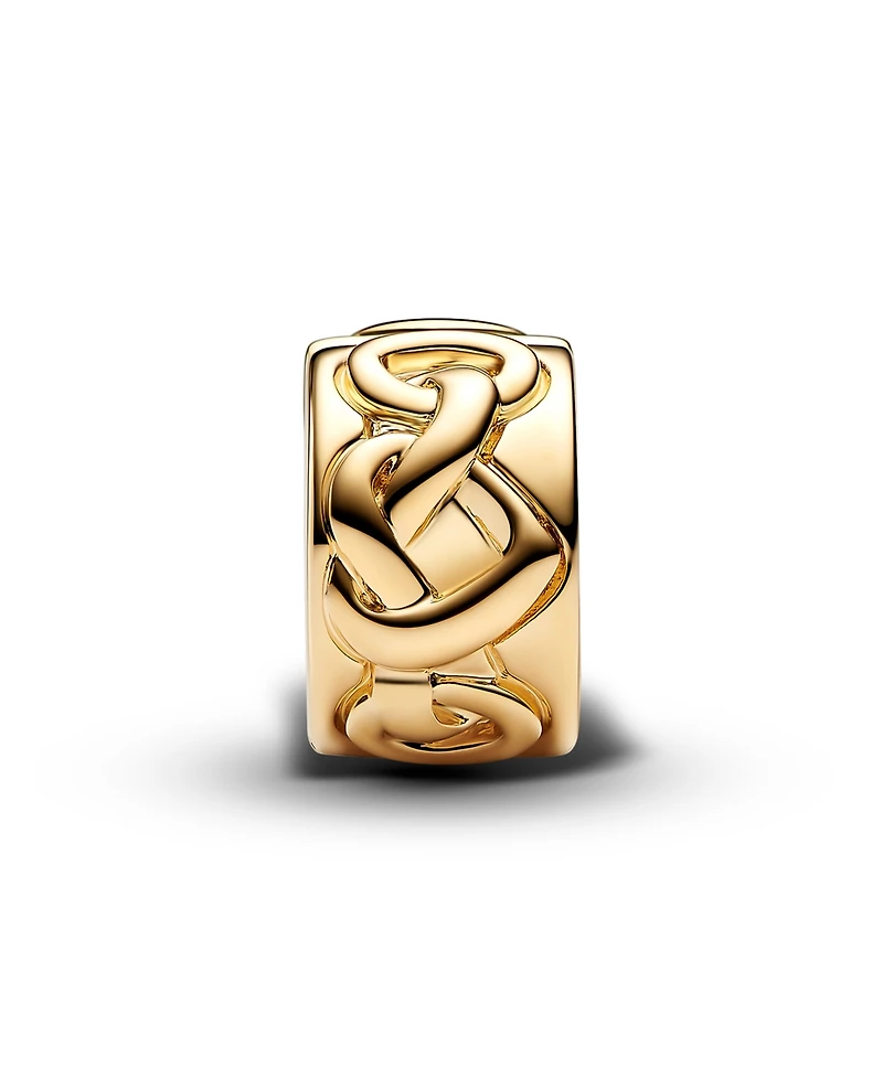 Pandora 14K Gold-Plated Knotted Hearts Clip Charm