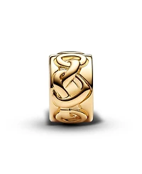 Pandora 14K Gold-Plated Knotted Hearts Clip Charm