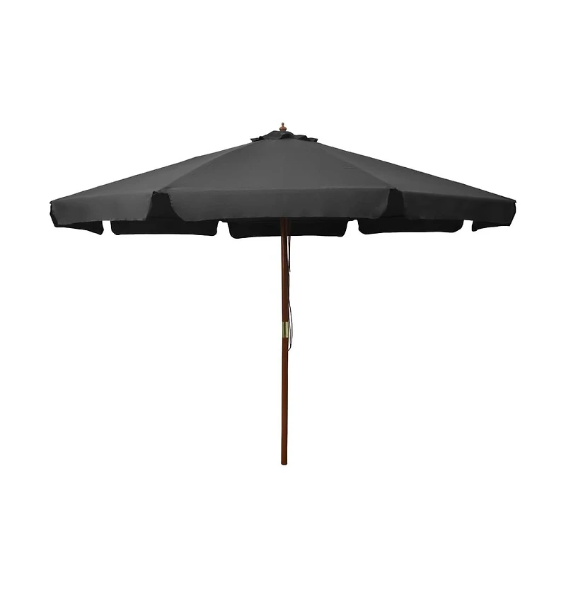 Garden Parasol with Wooden Pole 129.9" Anthracite