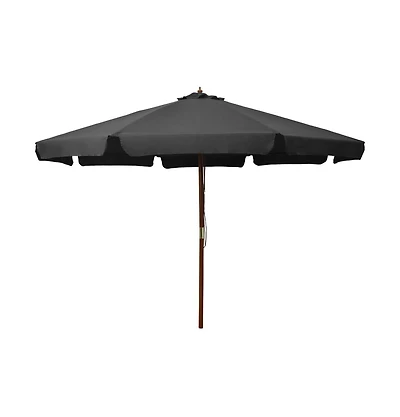 Garden Parasol with Wooden Pole 129.9" Anthracite