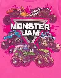 Monster Jam Toddler Girls 2 Pack T-Shirts to Grave Digger El Toro Loco Whiplash Mutt Dalmatian Megalodon