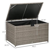 Outsunny 113 Gallon Deck Box with Groove Handle for Garden Tools