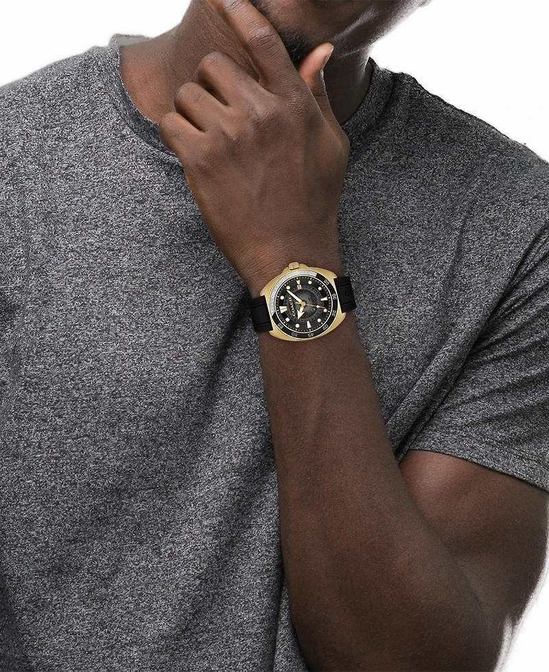 Coach Men's Charter Automatic Black Silicone Watch 44mm