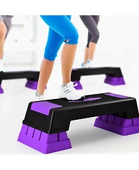 Aerobic Exercise Stepper Trainer W/Riser Adjustable Height