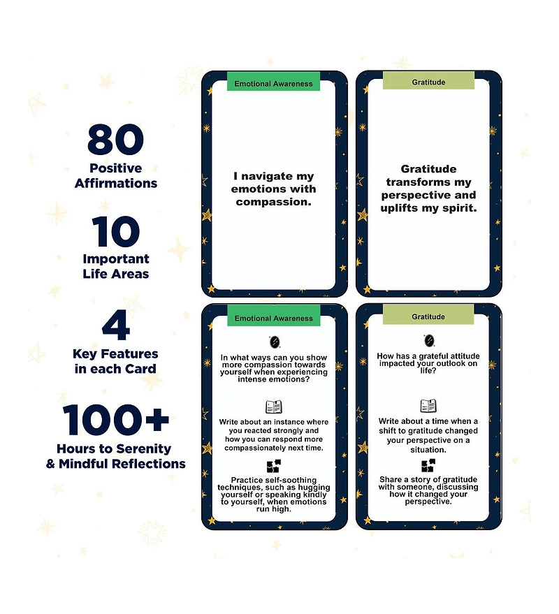 Mindful Reflections: 80 Psychologist-Designed Affirmation Cards with Action Plans - Transform Your Life with Daily Mindfulness Practice