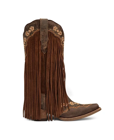 Buck & Brana Franny Leather Cowgirl Boots - Classic Western Style Comfort By