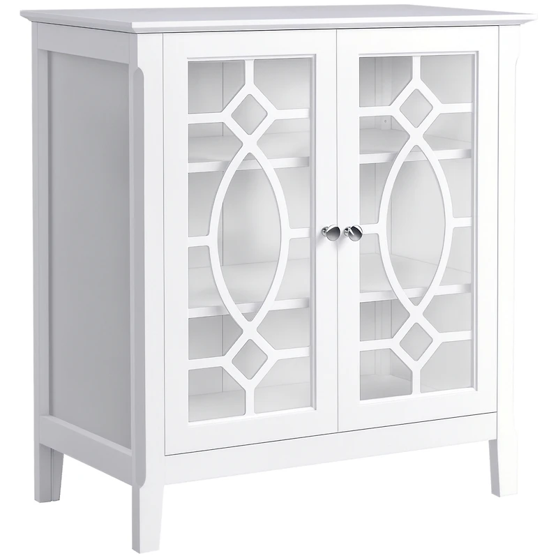 Homcom Sideboard Display Cabinet with Double Glass Doors & 2 Adjustable Shelves