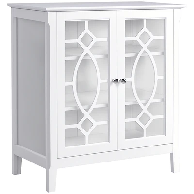 Homcom Sideboard Display Cabinet with Double Glass Doors & 2 Adjustable Shelves